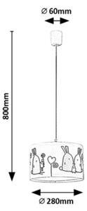 Rabalux 72166 - Lampadario a sospensione per bambini FLAPPY 1xE27/40W/230V