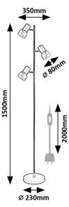 Rabalux 74279 - Lampada con piedistallo HATICE 3xE14/15W/230V