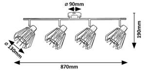 Rabalux 73070 - Faretto EMERENCIA 4xE14/40W/230V