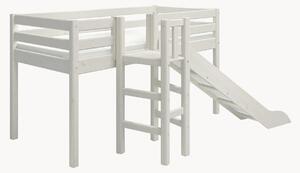 Letto alto per bambini in legno di pino con scivolo Classic