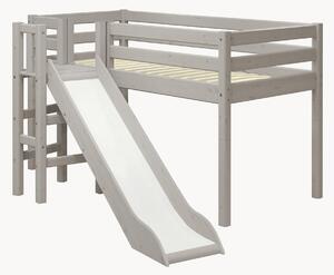 Letto alto per bambini in legno di pino con scivolo Classic