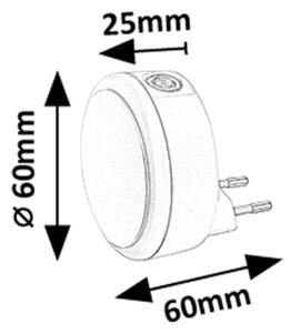 Rabalux 76000 - Lampada LED notturna con spina integrata ZOFE LED/0,3W/230V