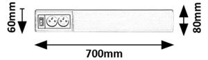 Rabalux 78041 - Lampada LED sottopensile con prese BATH 2E LED/15W/230V 4000K 70cm bianco