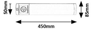 Rabalux 78038 - Lampada LED sottopensile con presa SOFT 2E LED/5W/230V 4000K 45cm argento