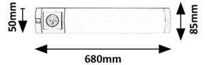 Rabalux 78039 - Lampada LED sottopensile con presa SOFT 2E LED/8W/230V 4000K 68cm argento