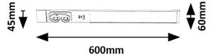Rabalux 78042 - Lampada LED sottopensile con prese BILAL E LED/18W/230V 4000K 60 cm bianco