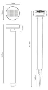 Zuma Line PT33613 - Lampada solare LED CARLI LED/4,5W/2000 mAh IP44 nero