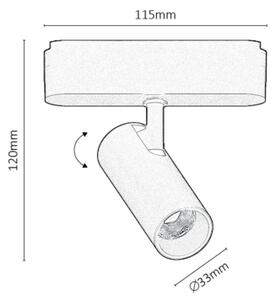 Rabalux 70103-LED Faretto per binario monofase LiTrack LED/6W/24V 3000K