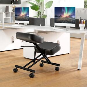Costway Sedia ergonomica regolabile in altezza per inginocchiarsi, Sedia ergonomica con sedile angolato Nero