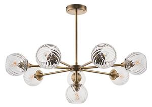 Endon 103172 - Lampadario a sospensione con supporto rigido ALLEGRA 8xE14/7W/230V ottone/limpido