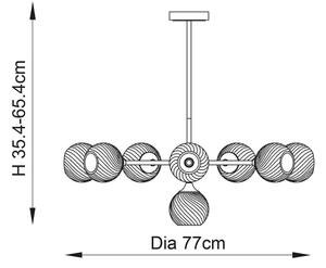 Endon 103172 - Lampadario a sospensione con supporto rigido ALLEGRA 8xE14/7W/230V ottone/limpido