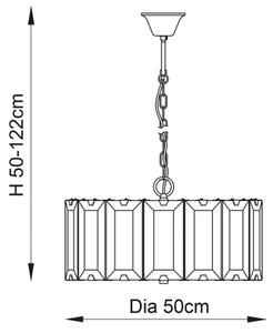 Endon 61294 - Lampadario a sospensione con catena CLOONEY 8xE14/40W/230V nero/fumé