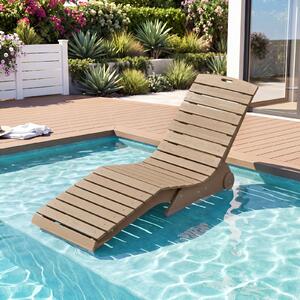 Costway Lettino prendisole da giardino con ruote impermeabile design ergonomico a curva a S, Lettino sdraio per spiaggia e piscina Marrone