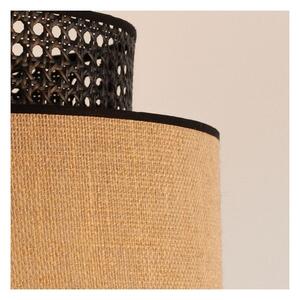 Lampadario a sospensione con filo BOHO 1xE27/60W/230V diametro 40 cm nero/rattan