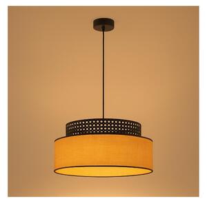 Lampadario a sospensione con filo BOHO 1xE27/60W/230V diametro 40 cm nero/rattan