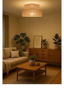 Plafoniera BOHO 1xE27/60W/230V diametro 40 cm rattan