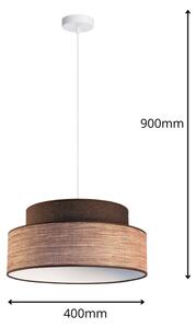 Lampadario a sospensione con filo GRACE 1xE27/60W/230V diametro 40 cm marrone/beige