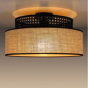 Plafoniera BOHO 1xE27/60W/230V diametro 40 cm nero/rattan