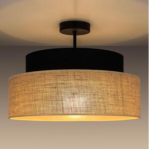 Lampadario a plafone BOHO 1xE27/60W/230V diametro 40 cm nero/beige