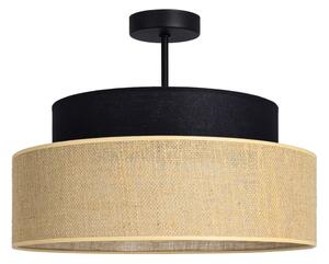 Lampadario a plafone BOHO 1xE27/60W/230V diametro 40 cm nero/beige