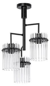 Lampadario a sospensione con supporto rigido 3xE27/60W/230V nero/limpido