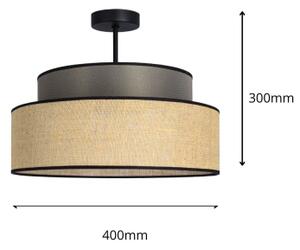 Lampadario a plafone BOHO 1xE27/60W/230V diametro 40 cm marrone/beige