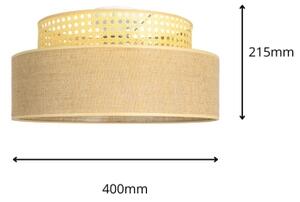 Plafoniera BOHO 1xE27/60W/230V diametro 40 cm rattan