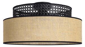 Plafoniera BOHO 1xE27/60W/230V diametro 40 cm nero/rattan