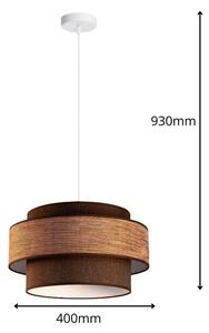 Lampadario a sospensione con filo GRACE 1xE27/60W/230V diametro 40 cm marrone/beige