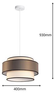 Lampadario a sospensione con filo GRACE 1xE27/60W/230V diametro 40 cm color crema/marrone