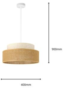 Lampadario a sospensione con filo BOHO 1xE27/60W/230V diametro 40 cm color crema/beige