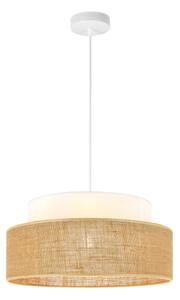 Lampadario a sospensione con filo BOHO 1xE27/60W/230V diametro 40 cm bianco/beige