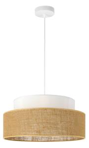 Lampadario a sospensione con filo BOHO 1xE27/60W/230V diametro 40 cm bianco/beige