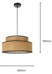 Lampadario a sospensione con filo BOHO 1xE27/60W/230V diametro 40 cm beige
