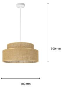 Lampadario a sospensione con filo BOHO 1xE27/60W/230V diametro 40 cm beige