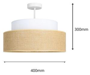 Lampadario a plafone BOHO 1xE27/60W/230V diametro 40 cm bianco/beige