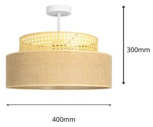 Lampadario a plafone BOHO 1xE27/60W/230V diametro 40 cm rattan