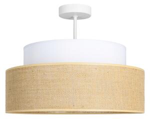 Lampadario a plafone BOHO 1xE27/60W/230V diametro 40 cm bianco/beige