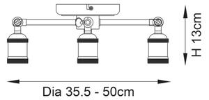 Endon 97243 - Faretto HAL 3xE27/10W/230V ottone