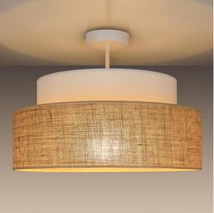 Lampadario a plafone BOHO 1xE27/60W/230V diametro 40 cm bianco/beige