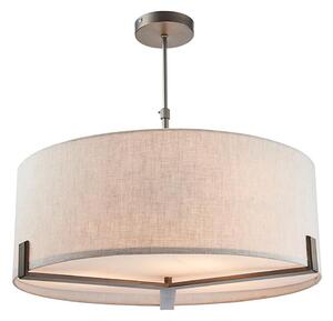 Endon 72635 - Lampadario a sospensione con supporto rigido HAYFIELD 3xE27/40W/230V cromo opaco/grigio
