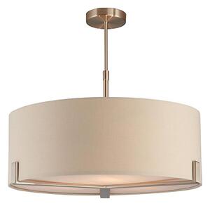 Endon 95834 - Lampadario a sospensione con supporto rigido HAYFIELD 3xE27/40W/230V cromo opaco/beige