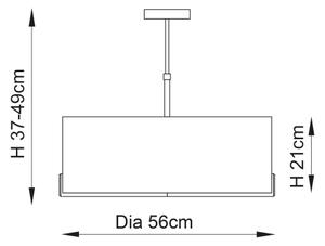 Endon 72635 - Lampadario a sospensione con supporto rigido HAYFIELD 3xE27/40W/230V cromo opaco/grigio