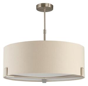 Endon 95834 - Lampadario a sospensione con supporto rigido HAYFIELD 3xE27/40W/230V cromo opaco/beige