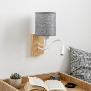 Brilagi - Applique a LED NUBILA WOOD 1xE27/25W/230V + LED/3W quercia/grigio