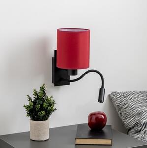 Brilagi-Applique a LED NUBILA 1xE27/25W/230V+LED/3W nero/Pompeiana rosso