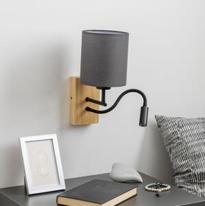 Brilagi - Applique a LED NUBILA WOOD 1xE27/25W/230V + LED/3W quercia/antracite
