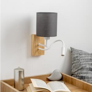 Brilagi - Applique a LED NUBILA WOOD 1xE27/25W/230V + LED/3W quercia/antracite