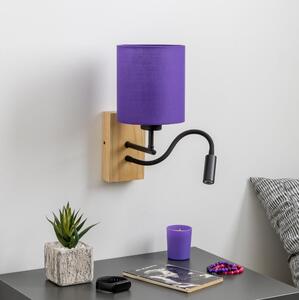 Brilagi - Applique a LED NUBILA WOOD 1xE27/25W/230V + LED/3W quercia/viola