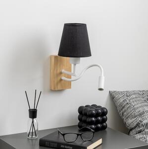 Brilagi - Applique a LED NUBILA WOOD 1xE27/25W/230V + LED/3W quercia/nero